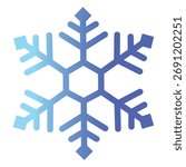 One blue gradient snowflake icon