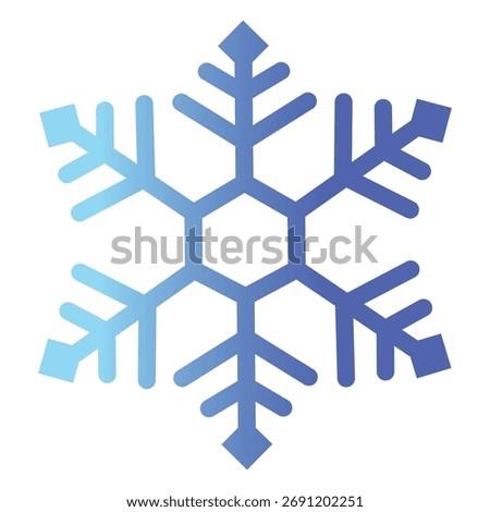 One blue gradient snowflake icon