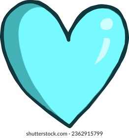 one blue heart sign element editable vector
