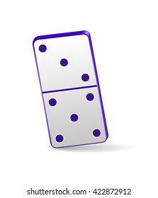 One Blue Icon game of dominoes. Board game Domino. Domino icon vector for web.