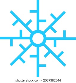 un copo de nieve azul sobre fondo blanco