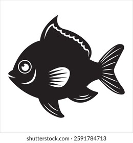 One bluegill fish silhouette icon vector illustration design