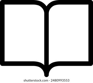 One book black line drawing icon