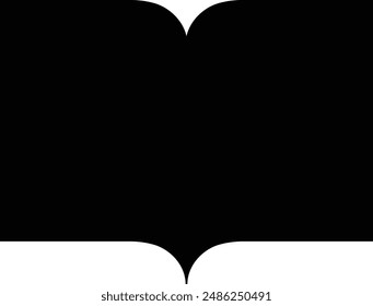 One book black silhouette icon