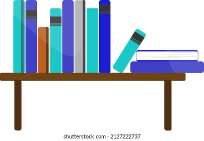 One book shelf, illustration, vector on a white background.