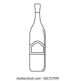 One bottle icon. Outline illustration of one bottle vector icon for web
