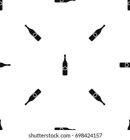 One bottle pattern repeat seamless in black color for any design. Vector geometric illustration