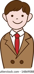 One boy in school uniform