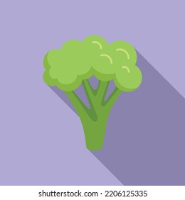 One brocoli icon flat vector. Vegetable cabbage. Plant salad