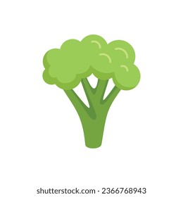 One brocoli icon flat vector. Vegetable cabbage. Plant salad isolated