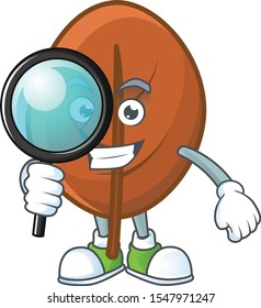 one brown autumn leaf in detective character.