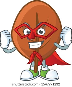 one brown autumn leaf in super hero character.