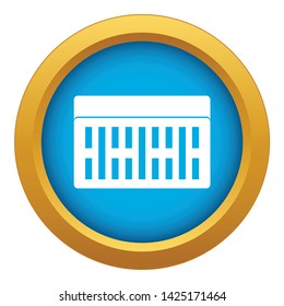 One building brick icon blue vector isolated on white background for any design