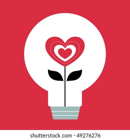 one bulb with love flower inside