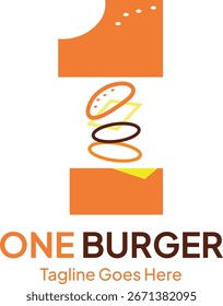 Una hamburguesa moderna Plantilla de logotipo
