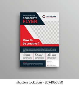 one business brochure flyer design layout template A4, gray background, Template vector design for Magazine, Poster, Corporate Presentation, Portfolio, Flyer infographic, layout modern in red  black