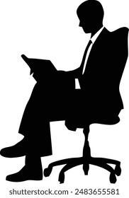 One Businessman Vector Silhouette Illustration