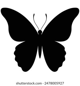  one butterfly silhouette vector illustration