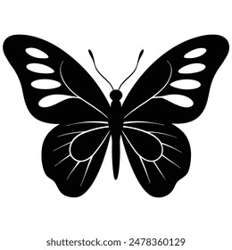 one butterfly silhouette vector illustration