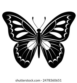  one butterfly silhouette vector illustration