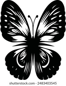 One Butterfly Vector Silhoutte Illustration