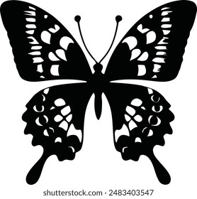 One Butterfly Vector Silhoutte Illustration