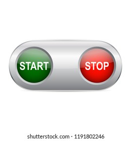 One button start and stop - stock vector