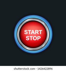 One button start and stop - vector