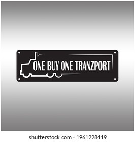 one by one transport, logo for shipment company with 18 wheeler as ilustration