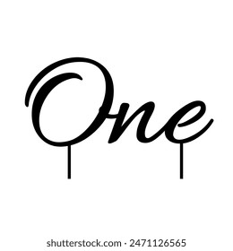 One cake topper black template. Clipart image