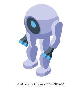 One camera robot icon isometric vector. Smart robotics. Future chatbot