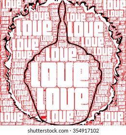 one candle with cake illustration and red background together and love text together vector print pattern. fashion and graphic design. valentines day and special day gift print offer, t shirt print