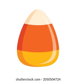 One Candy Corn sweet food icon vector. Popular halloween candy icon vector isolated on a white background