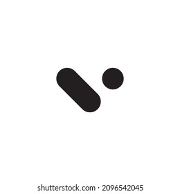 una cápsula y letra de píldora v símbolo simple vector