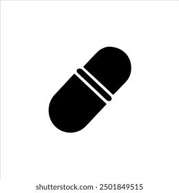 One capsule pill silhouette vector illustration design on white background.