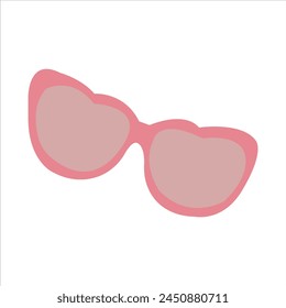 One cartoon cute sunglasses isolated.