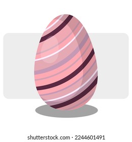 one cartoon easter egg. Holiday poster. Spring decoration. illustration. stock image.
