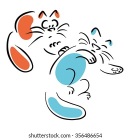 One cat wakes another cat