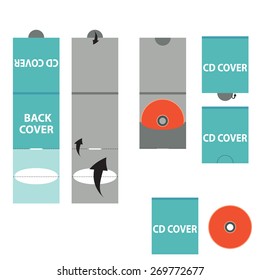 One CD DVD BLU-RAY envelope with lock ,How to make cd envelope with lock, Vector isolated infographics
