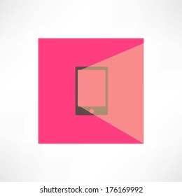 One cellphone on pink background