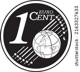 one cent euro coin logo handmade silhouette other side