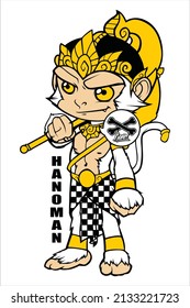 one of the characters in the puppet named hanoman vector