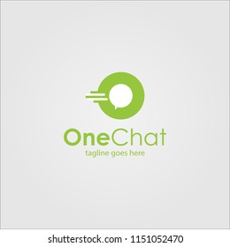 One chat Logo Template Design