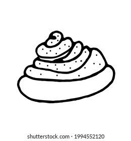 One cheesecake on a white background.Vector confectionery can be used in menus,textiles,and bakeries.