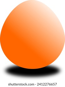 One chicken egg with a shadow effect underneath
