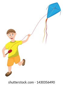 One Child Plays Kite Vector Design Stock Vector (Royalty Free ...