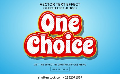 One choice 3D editable text effect template