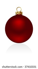 One christmas glass ball isolated on a white. Vector illustration.