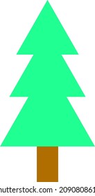 ein Weihnachtsbaum, Vektorgrafik auf weißem Hintergrund