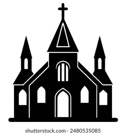 one Church silhouette vector illustration